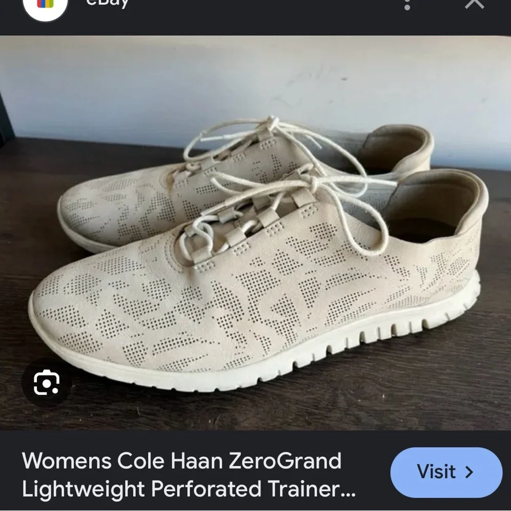 Cole Haan zerogrand perforated  trainer beige in color size 7B - Picture 4 of 4